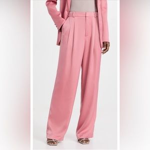 WAYF Women's Pleated Long Trouser Pants Pink XS